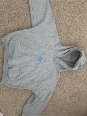 Alpha Delta Pi Grey Pullover Hoodie with Blue Star Graphic